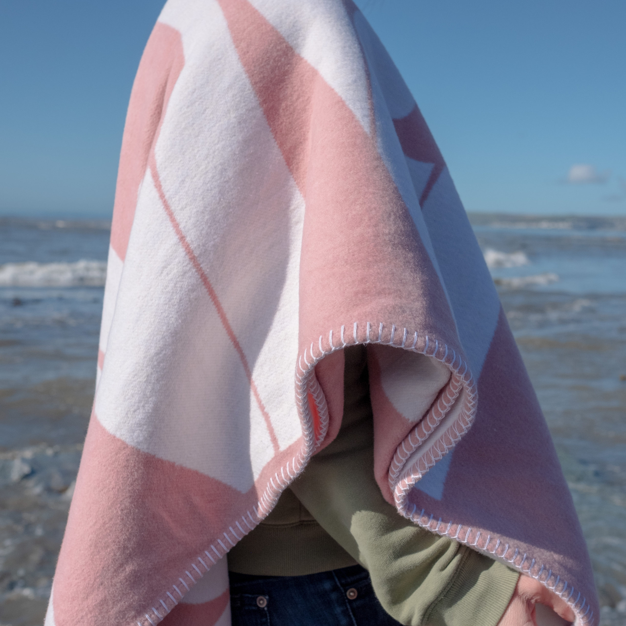 Wild Salmon Pink Blanket inspired by the Ocean The Cornish Surfer