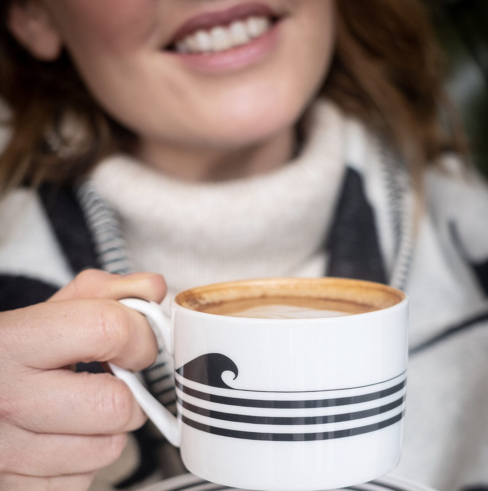 Storm Black Coffee Cup for men By The Cornish Surfer